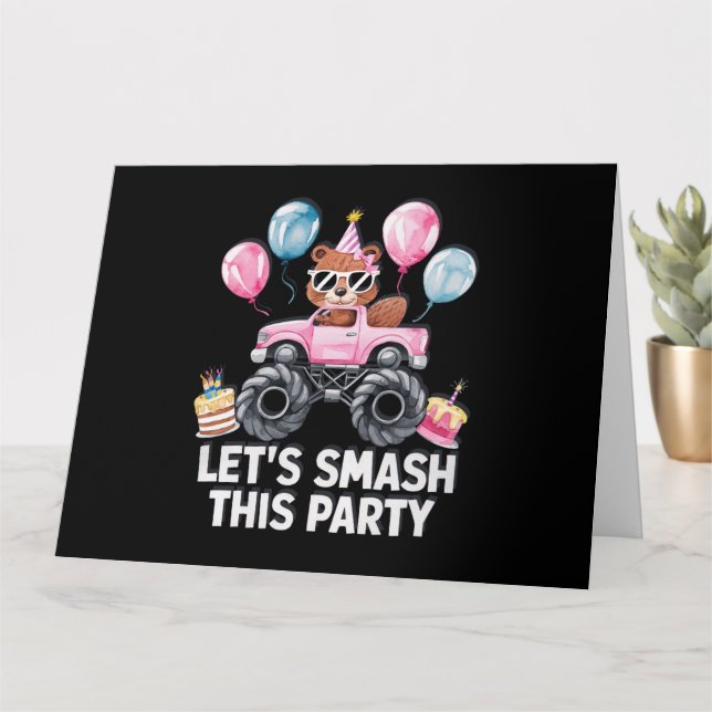 CARTE DE SALUT D'ANNIVERSAIRE POUR LES FILLES PINK (Petite plante)