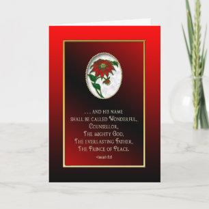 CARTE DE SALUT DE NOËL - CHRÉTIEN - POINSETTIE