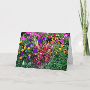 CARTE DE SALUT : Fleurs mixtes dans un jardin_