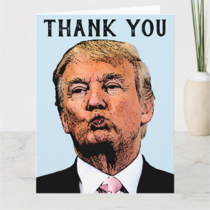 CARTE DE SALUT Merci DONALD TRUMP KISS