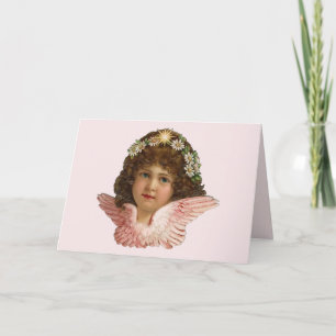 CARTE DE SALUT vintage VICTORIAN CHERUB