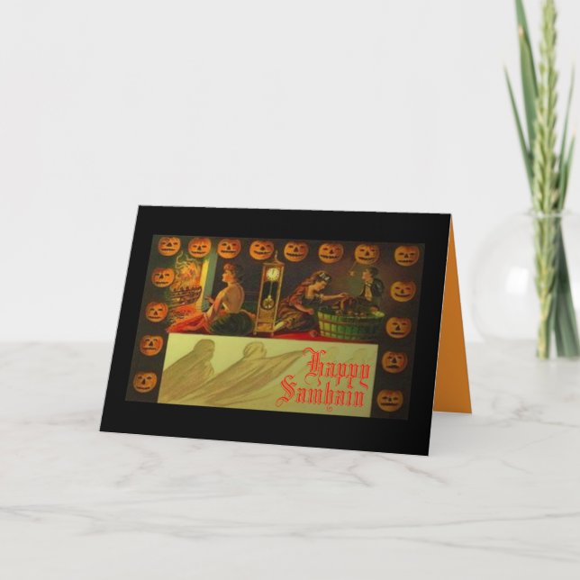 Carte de Samhain basée sur la carte vintage (Devant)
