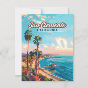 Carte de San Clemente Californie Plage Comté d'Ora