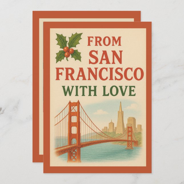 Carte De San Francisco Avec Amour Personnalisé Noël (Devant / Derrière)