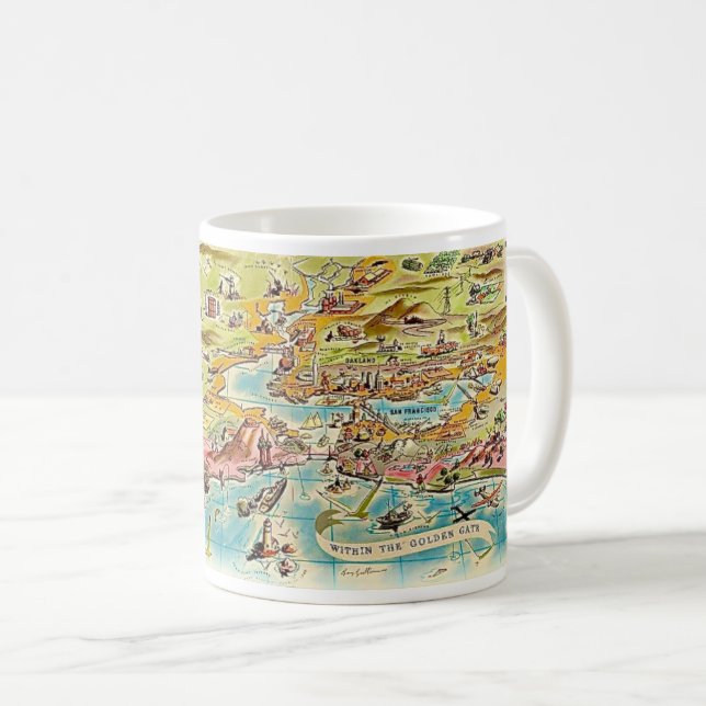 Carte de San Francisco Golden Gate sur un Mug (Devant droit)