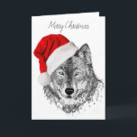 Carte de Santa Wolf Christmas<br><div class="desc">Merry Christmas from Northern Colombie-Britannique ! - Original Artwork by Kathryn Shaw</div>