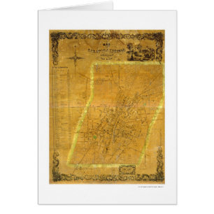 Carte de Saratoga Springs, New York par Bevan 1854