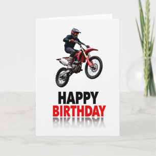 Carte de saut de moto d'anniversaire extrême