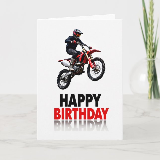Carte de saut de moto d'anniversaire extrême (Devant)