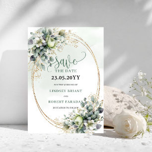 Carte de sauvegarde à date de mariage aquarelle ve