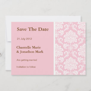 Carte de sauvegarde à motif damassé rose