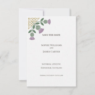 Carte de sauvegarde botanique violet vert