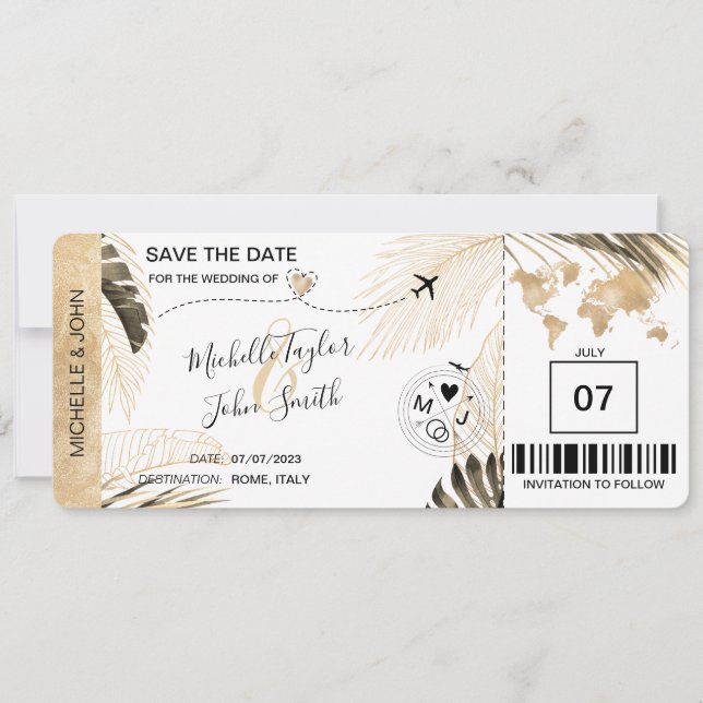 Carte de Sauvegarde de Date Billet de Planche Cart (Devant)