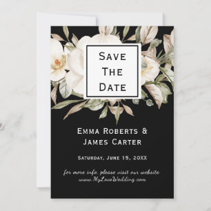 Carte de sauvegarde de date Black Hydrangea