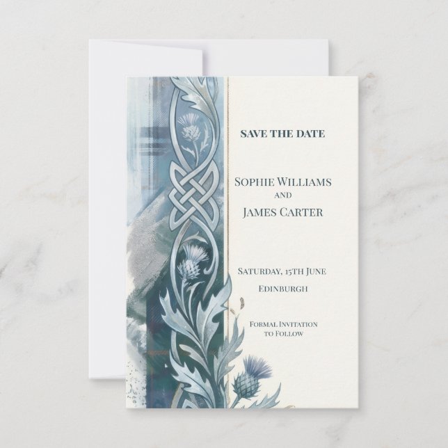 Carte de sauvegarde de date Blue Thistle (Devant)