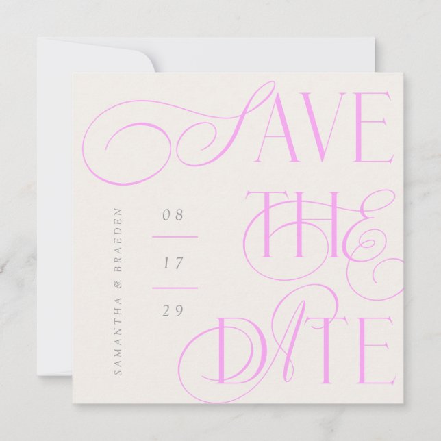 Carte de sauvegarde de date Citrus Twist Calligrap (Devant)