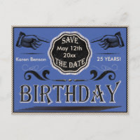Carte de sauvegarde de date d'anniversaire vintage
