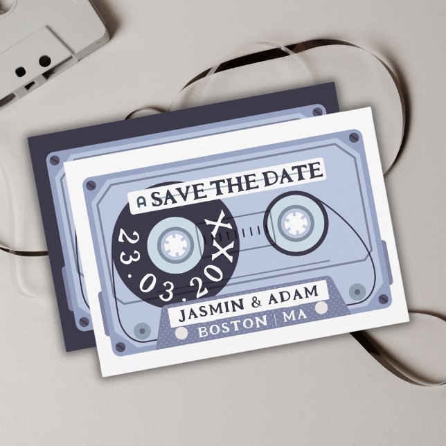Carte de sauvegarde de date de cassette bleu marin (Créateur téléchargé)
