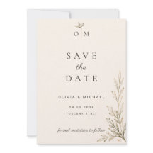 Carte de sauvegarde de date de mariage à branche d