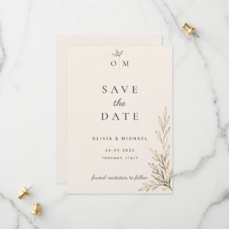 Carte de sauvegarde de date de mariage à branche d