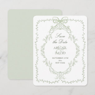 Carte de sauvegarde de date de mariage à cadre ver