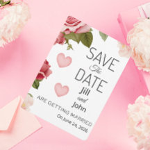 Carte de sauvegarde de date de mariage à cœur flor