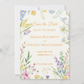 Carte de sauvegarde de date de mariage à fleurs aq