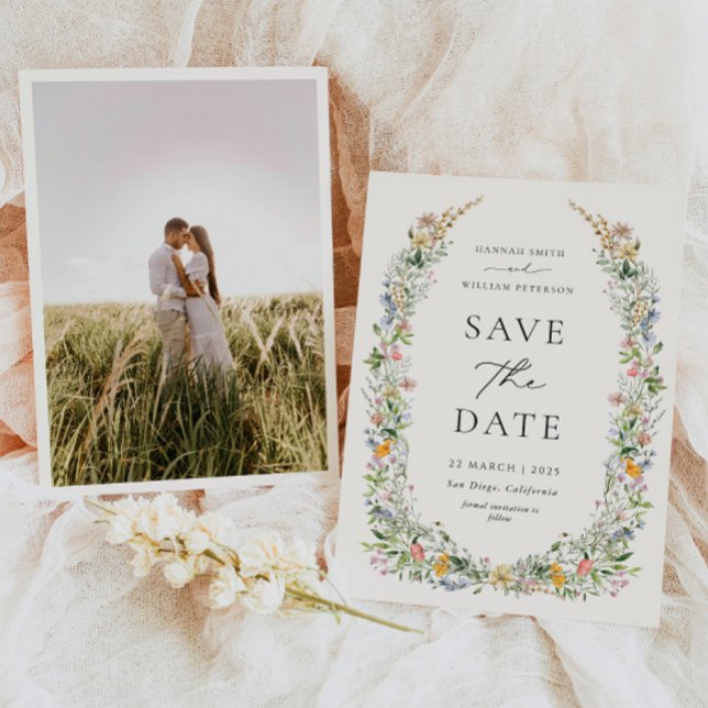 Carte de sauvegarde de date de mariage à fleurs sa (Créateur téléchargé)