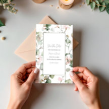 Carte de sauvegarde de date de mariage à l'aquarel