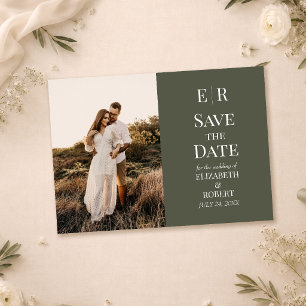 Carte de sauvegarde de date de mariage à monogramm