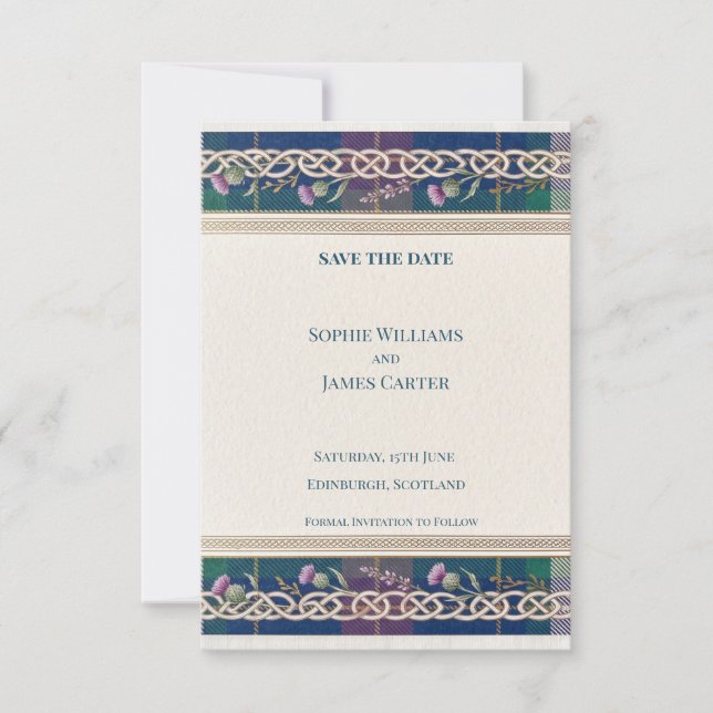 Carte de sauvegarde de date de mariage à motif de  (Devant)