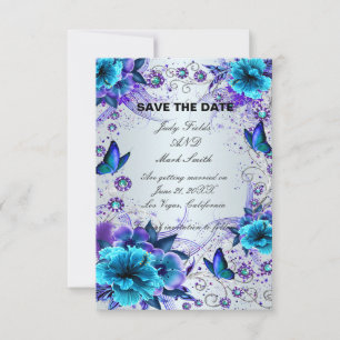 Carte de sauvegarde de date de mariage à motif flo