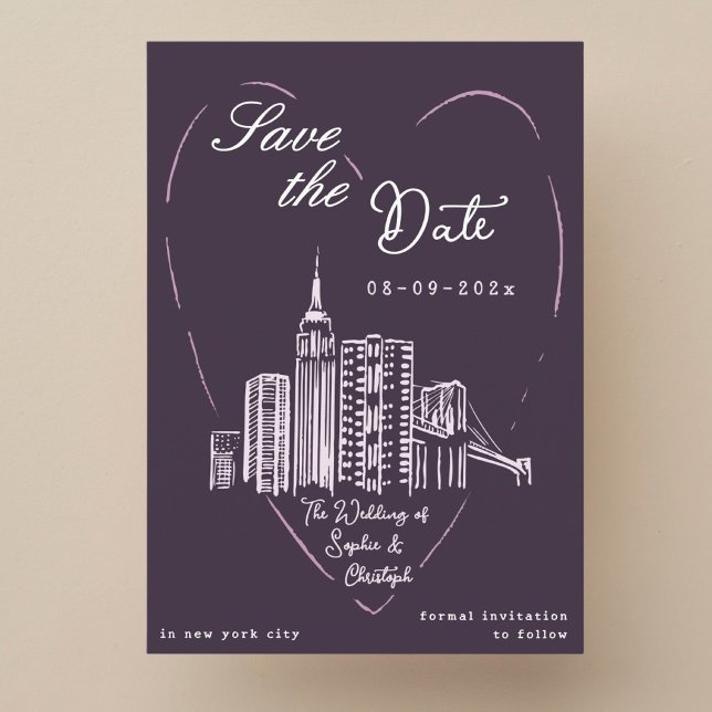 Carte de sauvegarde de date de mariage à New York  (Créateur téléchargé)