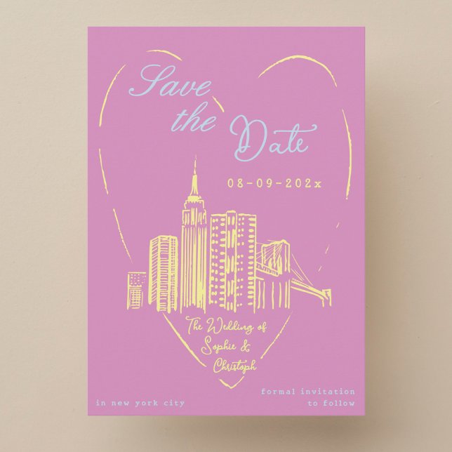 Carte de sauvegarde de date de mariage à New York  (Créateur téléchargé)