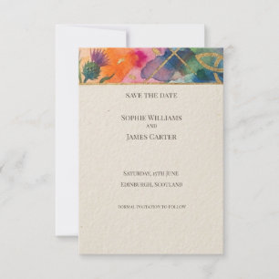 Carte de sauvegarde de date de mariage à tartan ar