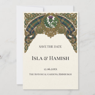 Carte de sauvegarde de date de mariage à tartan éc