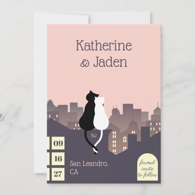 Carte de sauvegarde de date de mariage à thème de  (Devant)