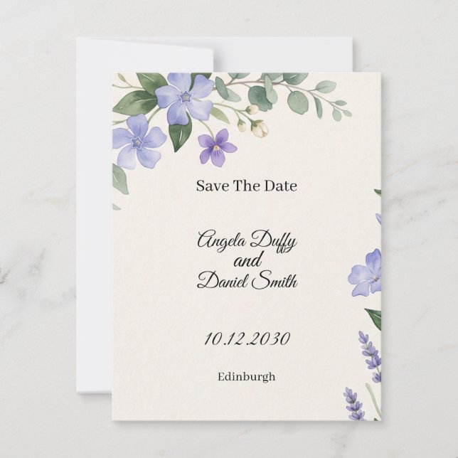 Carte de sauvegarde de date de mariage au chardon  (Devant)