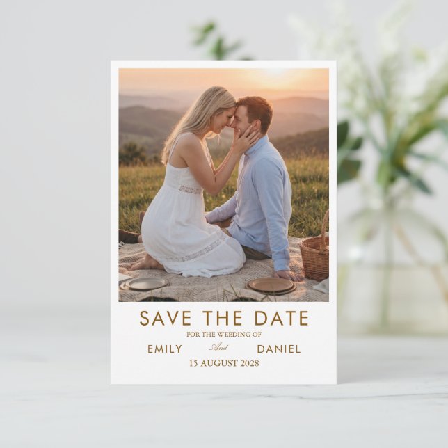 carte de sauvegarde de date de mariage au coucher  (Debout devant)
