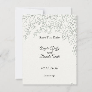 Carte de sauvegarde de date de mariage avec illust