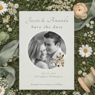 Carte de sauvegarde de date de mariage avec photo