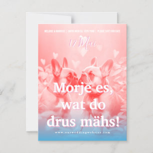 Carte de sauvegarde de date de mariage Bouledogue 