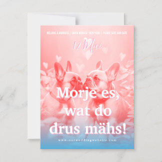 Carte de sauvegarde de date de mariage Bouledogue