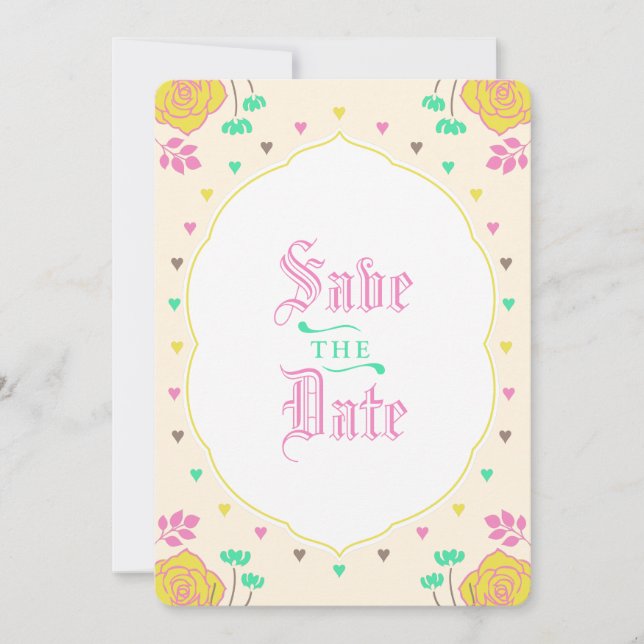 Carte de sauvegarde de date de mariage de conte de (Devant)