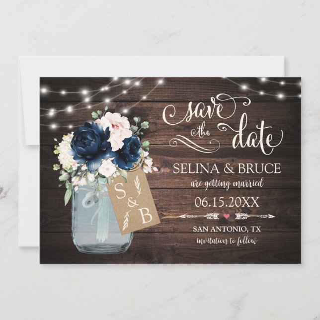 Carte de sauvegarde de date de mariage en bois rus (Devant)