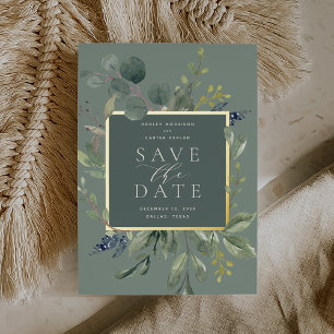 Carte de sauvegarde de date de mariage Eucalyptus