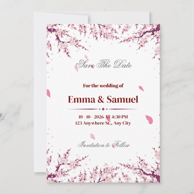 Carte de sauvegarde de date de mariage Fleur de ce (Devant)