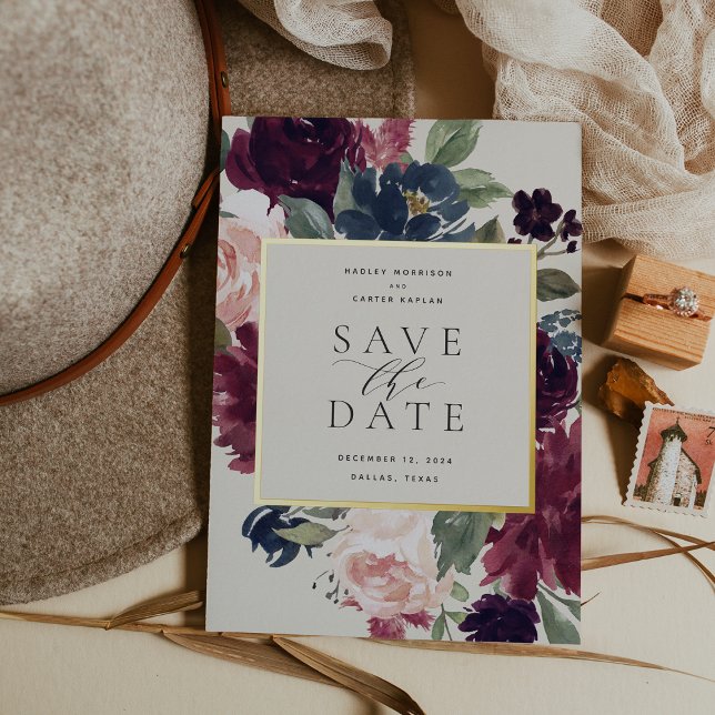 Carte de sauvegarde de date de mariage Fleur de Pr (Créateur téléchargé)