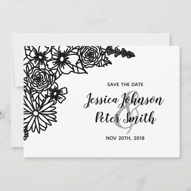 Carte de sauvegarde de date de mariage Fleur sauva (Devant)