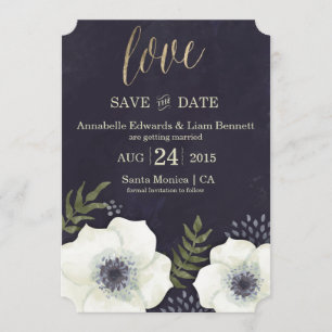 Carte de sauvegarde de date de mariage Fleurs de n